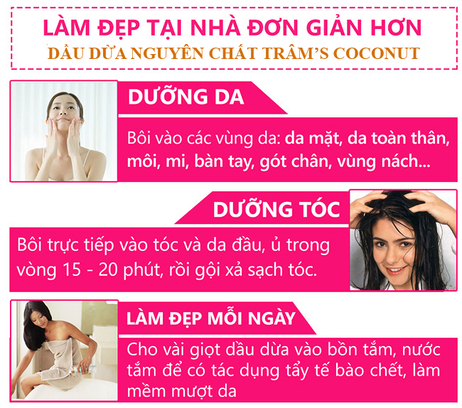 Dầu dừa Bến Tre làm đẹp